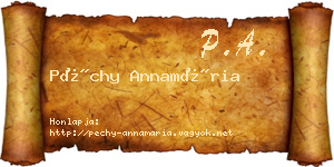 Péchy Annamária névjegykártya
